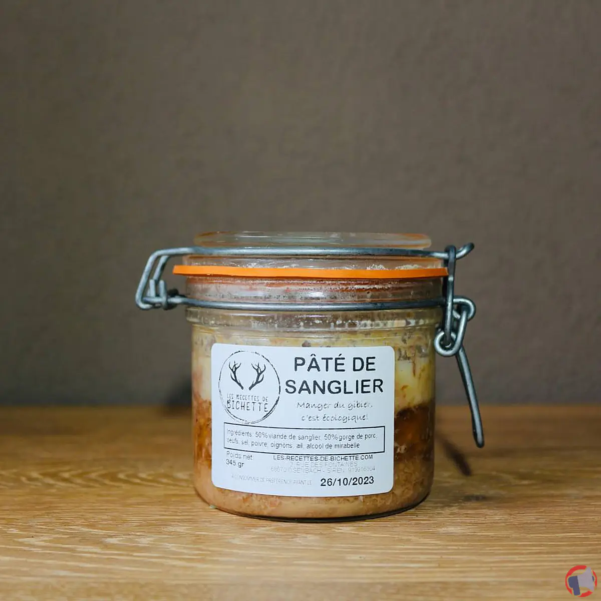 Rappel de produits de la marque Les Recettes de Bichette : Pâté de sanglier et plats cuisinés à base de sanglier