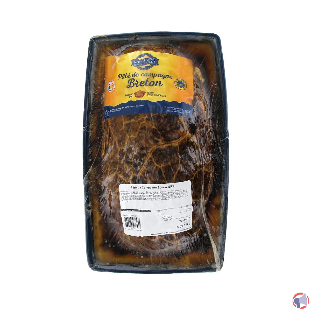 Rappel produit : pâté de campagne breton Nos Régions ont du Talent