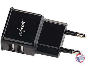 Rappel produit Chargeur secteur compact avec 2 ports USB (2,1 A) Revolt REVOLT