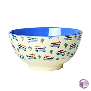 Rappel produit BOL de face intérieure bleue et de face extérieure représentant des vans ainsi que des palmiers RICE