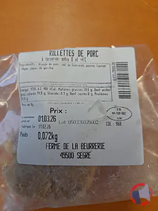 Rappel produit rillettes de porc