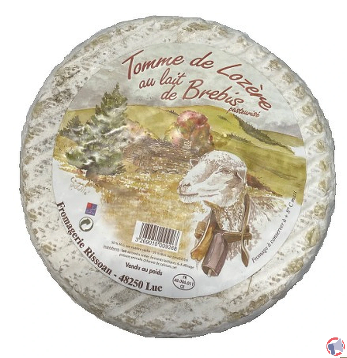 Rappel de produit : Tomme de Lozère au lait de brebis de la marque Rissoan