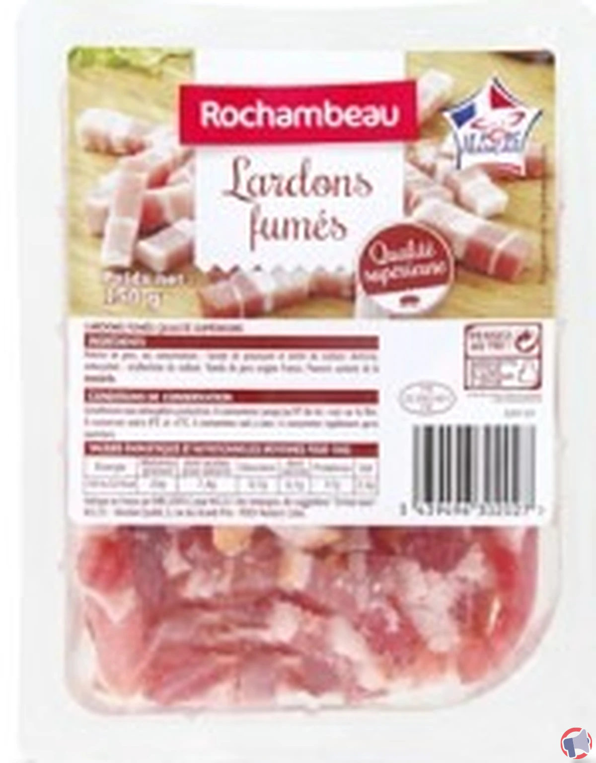 Rappel de lardons fumés rochambeau 150 g : ce que vous devez faire