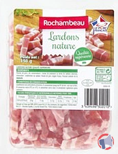 Rappel produit LARDONS NATURE 150g QUALITE SUPERIEURE ROCHAMBEAU