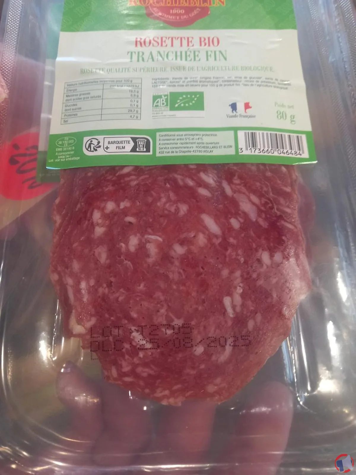 Rappel produit : rosette bio tranchée fin Rocheblin