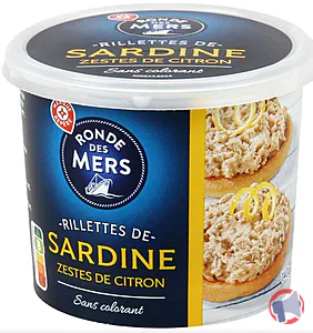 Rappel produit RILLETTES DE SARDINE ZESTES DE CITRON 140G RONDE DES MERS