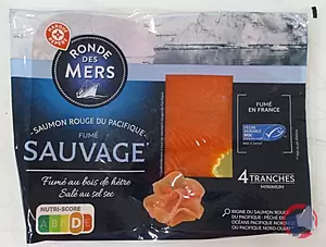Rappel produit SAUMON ROUGE DU PACIFIQUE FUME SAUVAGE 4 TRANCHES - 120G RONDE DES MERS