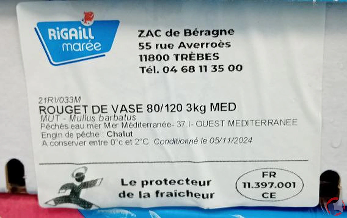 Alerte sanitaire : rappel du rouget de vase 80/120 3kg MED pour risque de listériose
