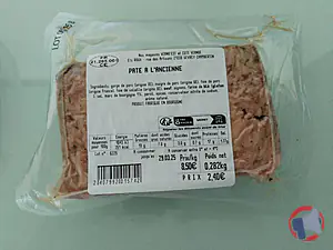 Rappel produit PATE A L'ANCIENNE, PATE GRAND MERE, PATE FORESTIER EN TRANCHE ROUX