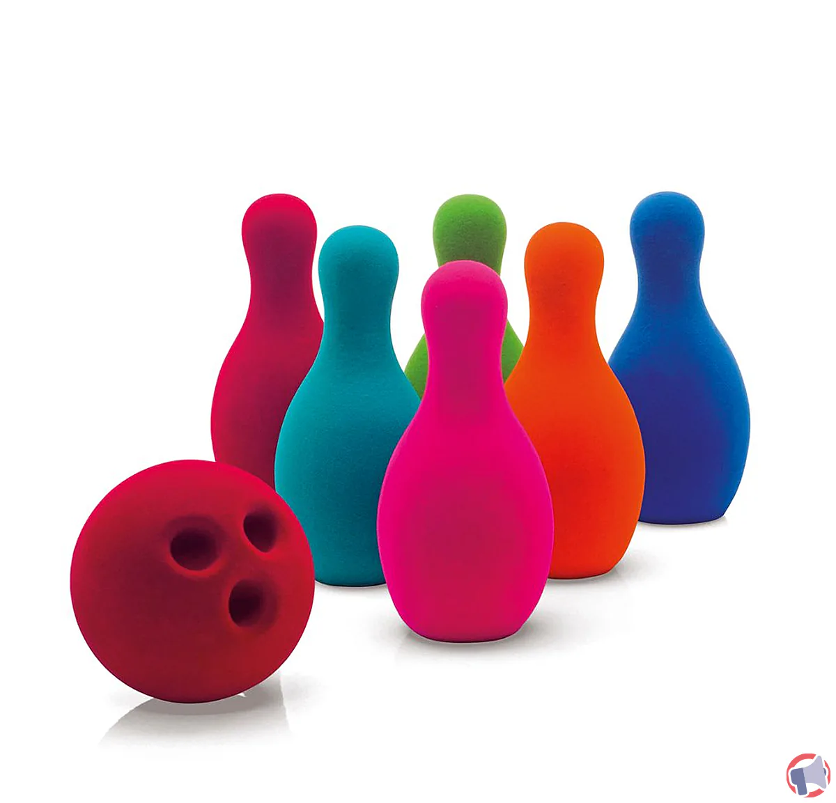 Rappel produit : Petit jeu de bowling Rubbabu - Quille 9cm
