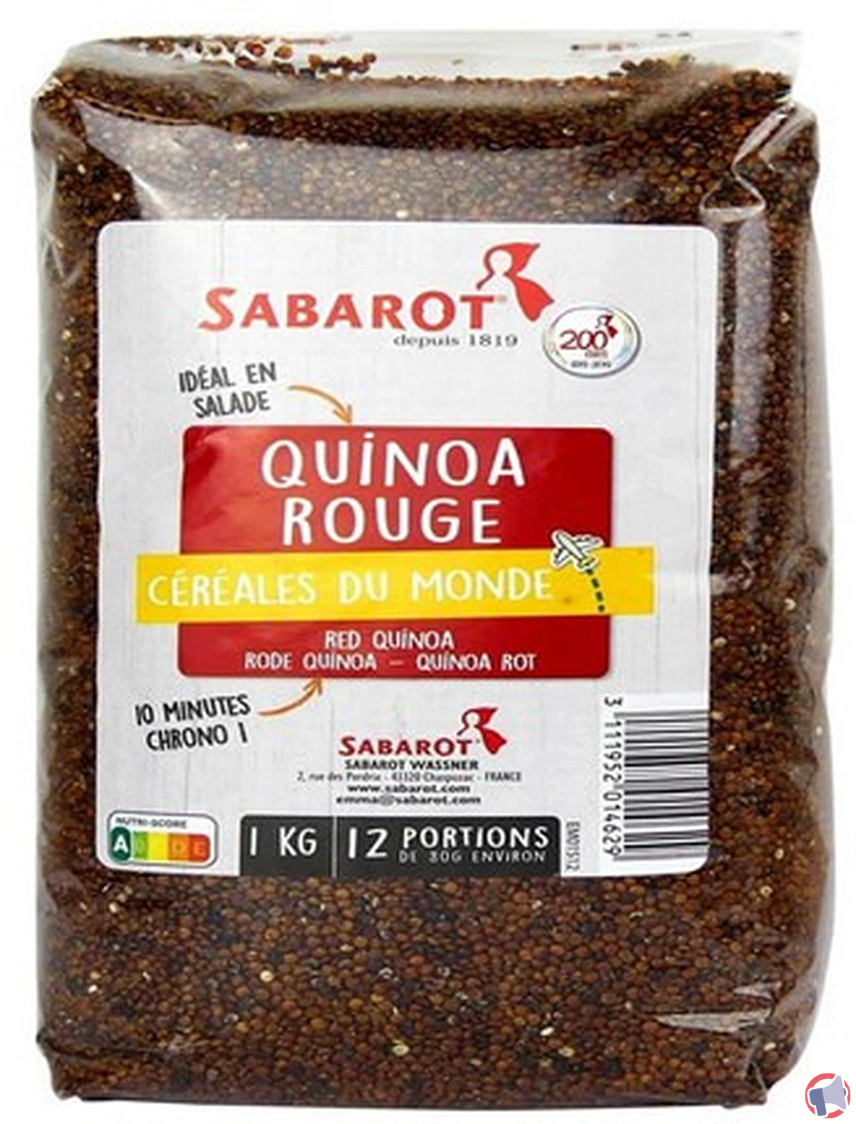 Rappel produit : Quinoa rouge Sabarot pour dépassement d'aflatoxine B1