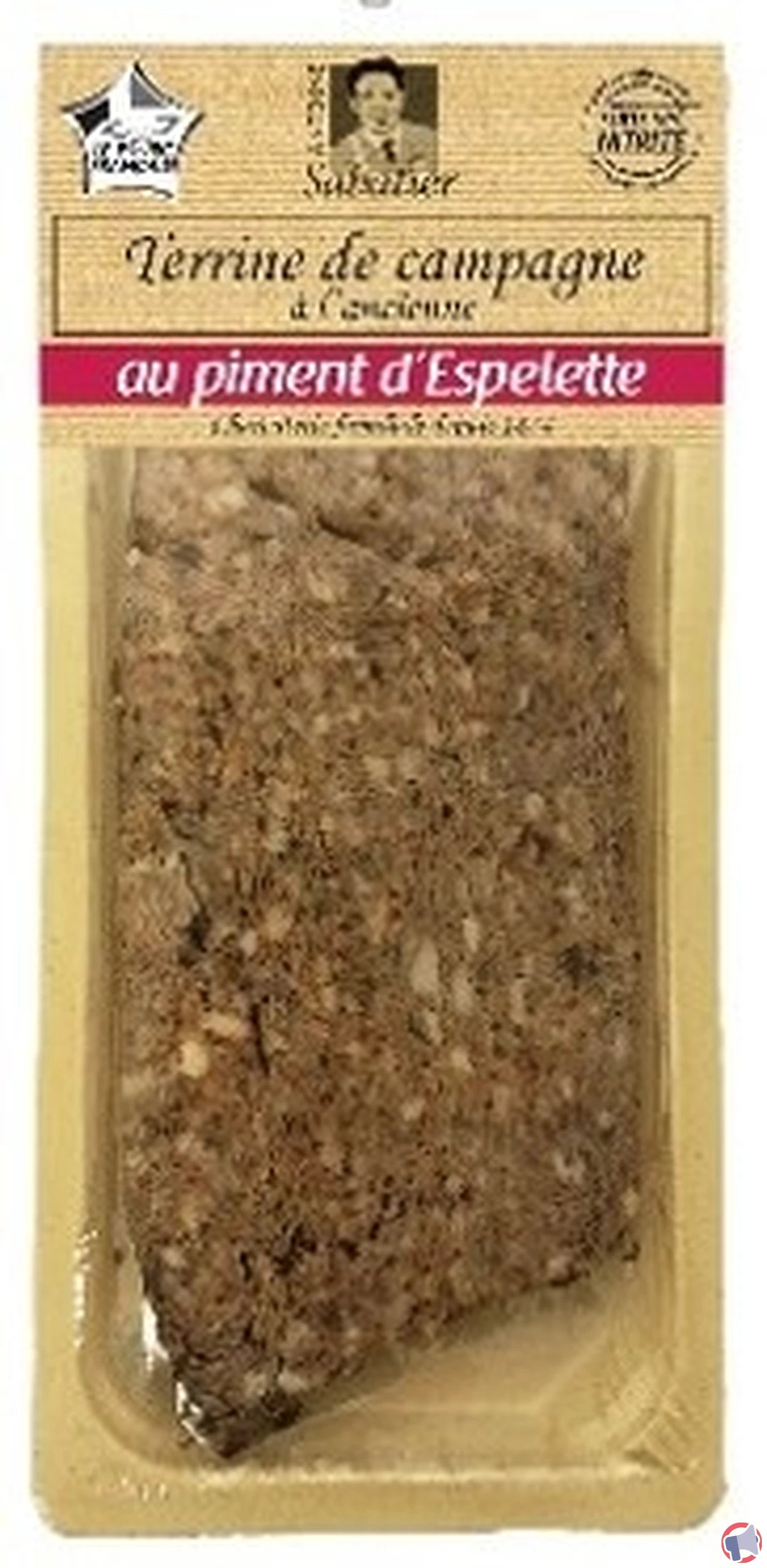 Rappel de produit : Terrine campagne à l'ancienne piment Espelette de la marque A. Sabatier pour risque de salmonellose
