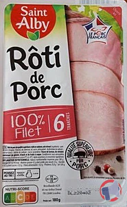 Rappel produit Rôti de porc 6 tranches Saint Alby