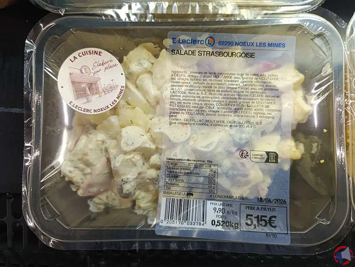 Rappel salade strasbourgeoise : risque sanitaire et conduite à tenir