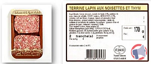 Rappel produit Terrine lapin aux noisettes et thym Salaisons de la Haute Ardèche