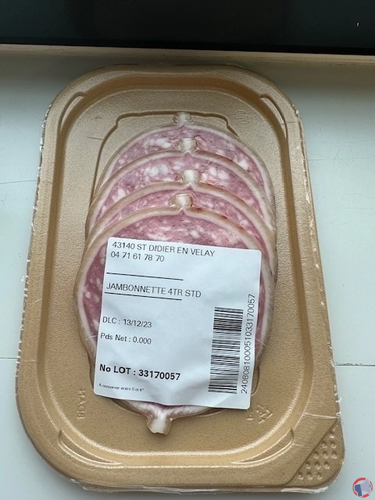 Rappel de produit : Jambonnette 4 tranches de la marque Salaisons Massardier pour risque de listeria