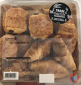 Rappel produit Mini Pains au Chocolat Tradibreizh Sans marque (Fournisseur BRIDOR)