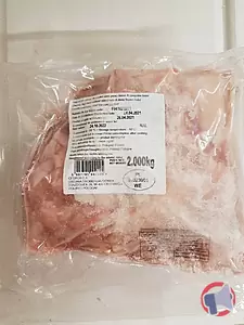 Rappel produit Viande de cuisses de poulet désossées sans peau congelées Halal sous vide 2KG Sans marque _ sous vide _ 2kg