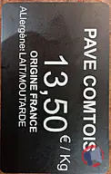 Rappel produit Pavé comtois Sans marque - Vrac