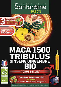 Rappel produit MACA TRIBULUS 1500 BIO 20 AMPOULES SANTAROME BIO
