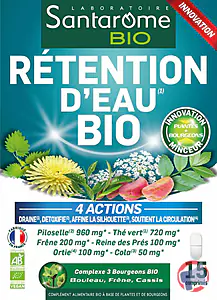 Rappel produit RETENTION D'EAU BIO 15 comprimés SANTAROME BIO
