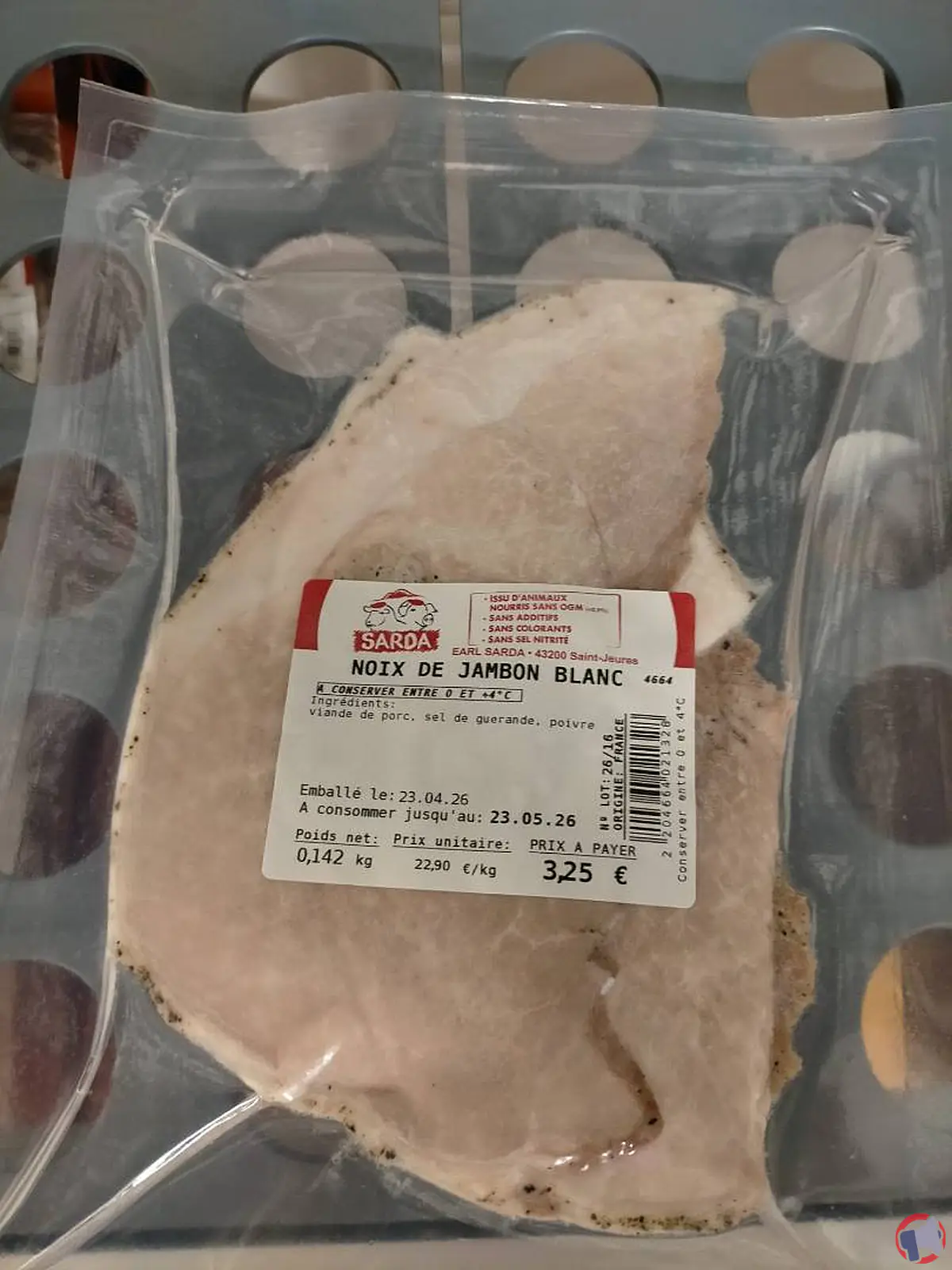 Rappel produit : sarl sarda « noix jambon blanc talon » (arrêt de consommation recommandé)
