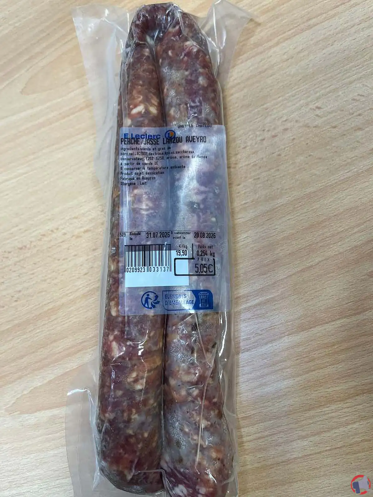 Rappel produit : saucisse sèche pur porc (perche) – ce qu’il faut vérifier
