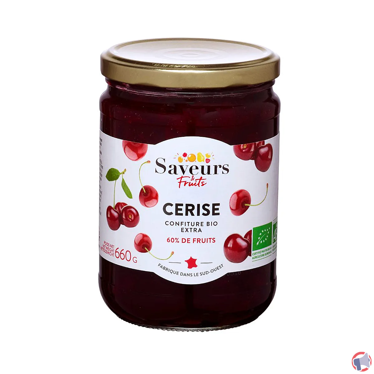 Rappel de produit : Confiture bio cerise de la marque Saveurs & Fruits