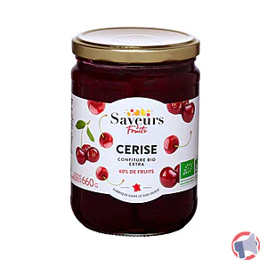 Rappel produit confiture bio cerise bocal 660g Saveurs & Fruits