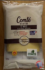 Rappel produit Comté 12 mois AOP 220g Saveurs de Nos Régions