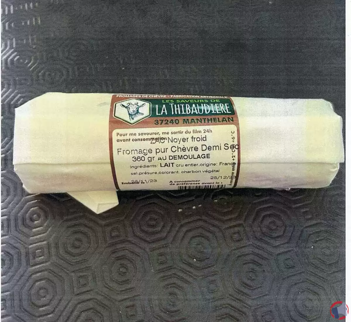 Rappel de produit : Fromage pur Chèvre Demi sec de la marque Les Saveurs de la Thibaudiere