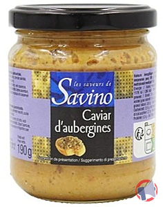 Rappel produit CAVIAR D'AUBERGINE 190G SAVINO SAVINO