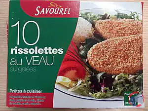 Rappel produit 10 rissolettes au veau surgelées 100g (1kg) SAVOUREL