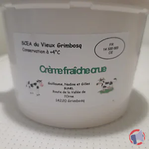 Rappel produit CREME FRAICHE CRUE SCEA du VIEUX GRIMBOSQ