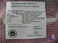 Rappel produit Jambon Forêt Noire Tranché 500g Schinkenhof (photo numéro 1)