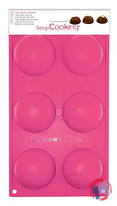 Rappel produit Moules Multi 6 demi-sphères 29,5 x 17,5cm ScrapCooking