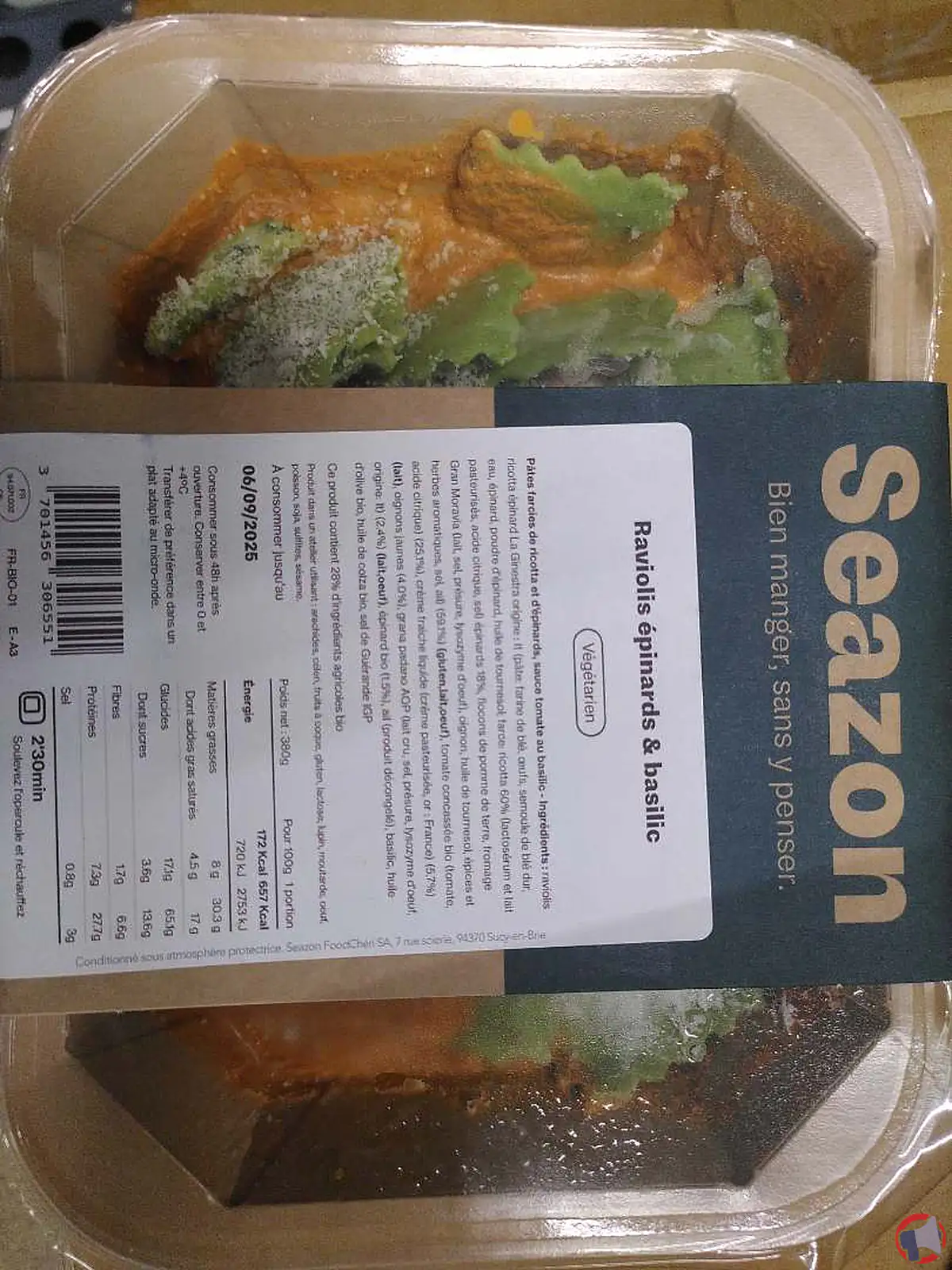 Rappel du produit seazon raviolis épinards basilic : analyse et précautions