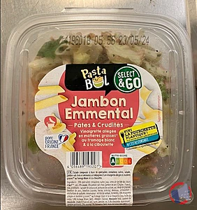 Rappel produit Salade pâte jambon emmental Select & Go