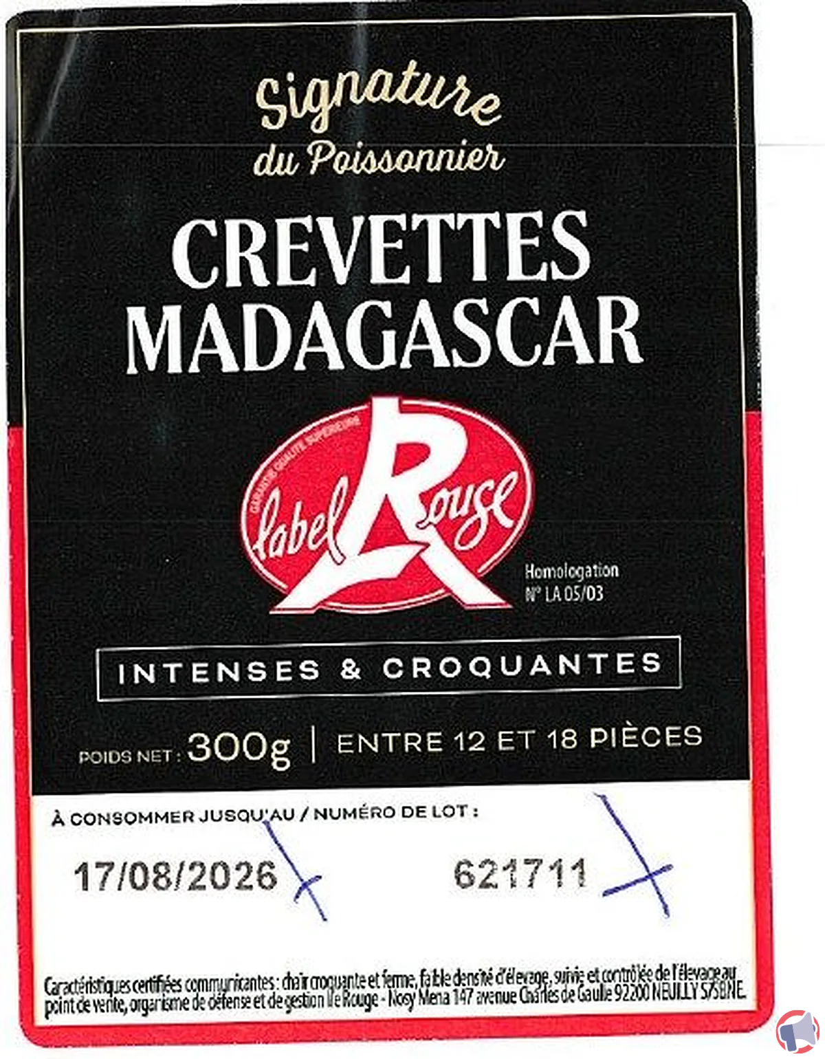 Rappel de crevettes entières cuites réfrigérées « signature poissonnier » : ce qu’il faut faire