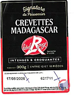 Rappel produit "Signature du poissonnier" Crevettes entières cuites réfrigérées élevage 40/60 Mada 300g et sauvage FAO 51.6 320g