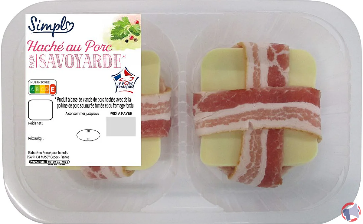 Rappel de produit : hache au porc façon savoyarde de la marque SIMPL