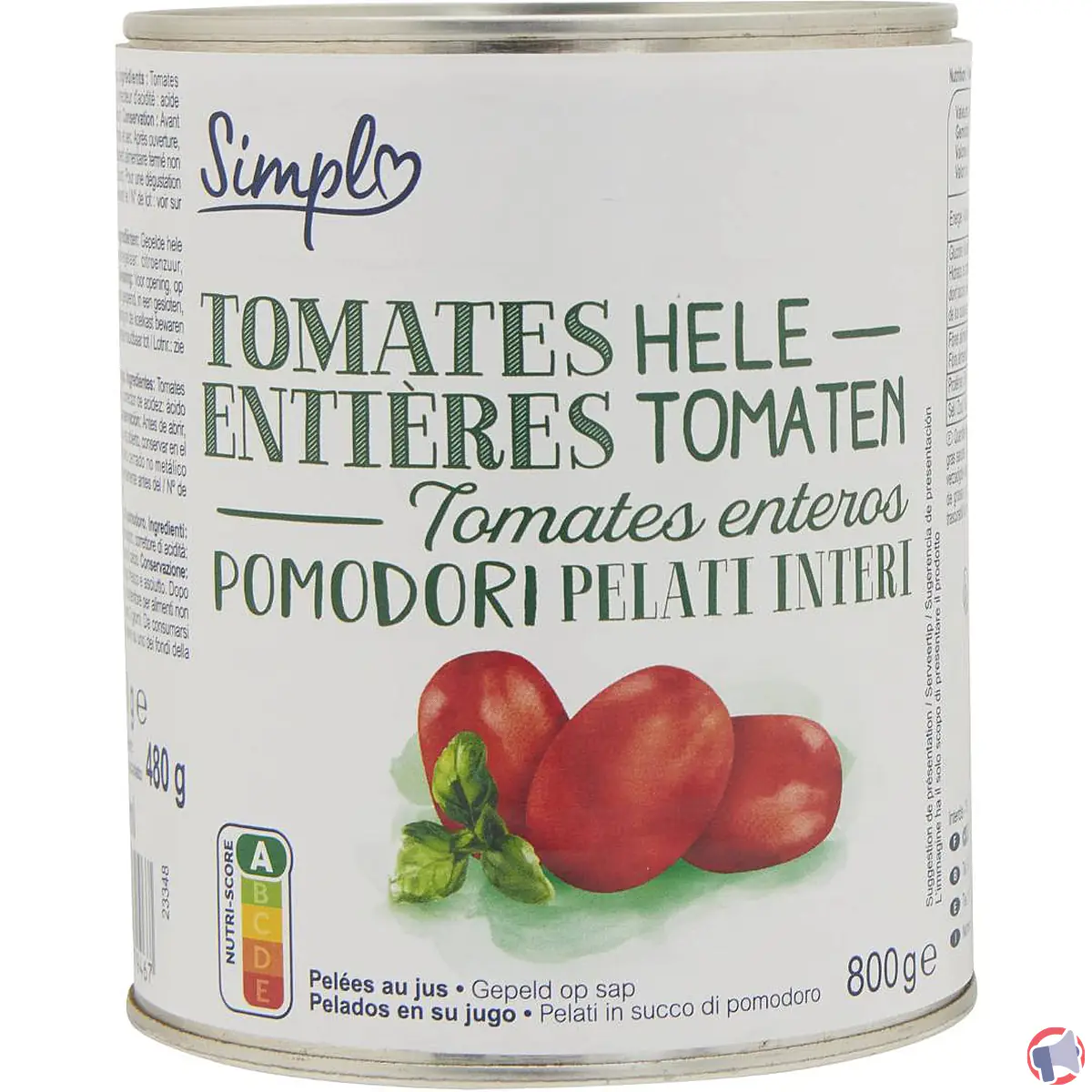 Rappel Simpl : tomates entières pelées au jus, que faire si vous en avez acheté ?