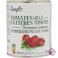 Rappel produit SIMPL Tomates entières pelées au jus