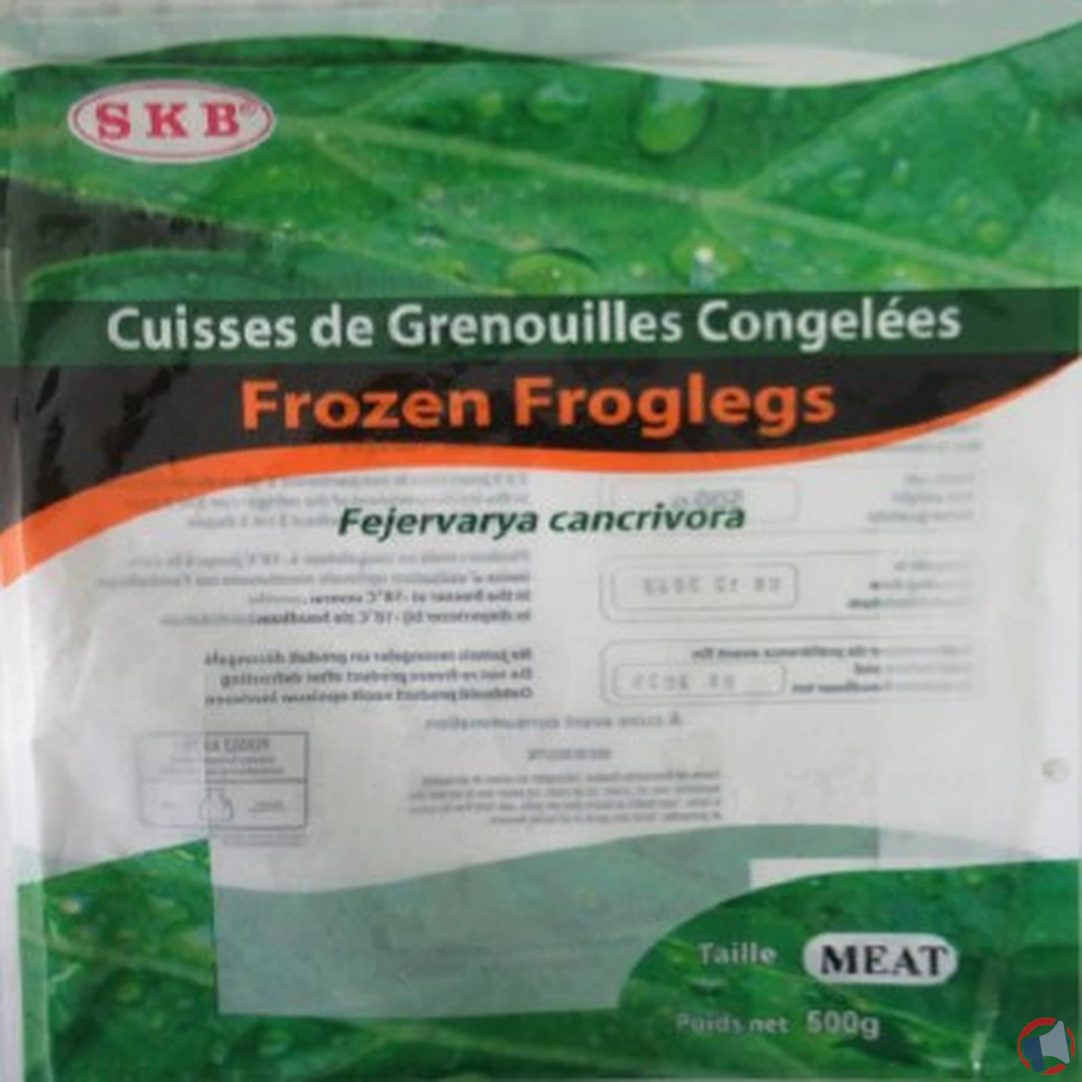Rappel de produit : Cuisses de grenouille congelées de la marque SKB