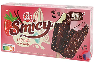 Rappel produit BATONNETS VANILLE FRAISE X12 456G SMICY