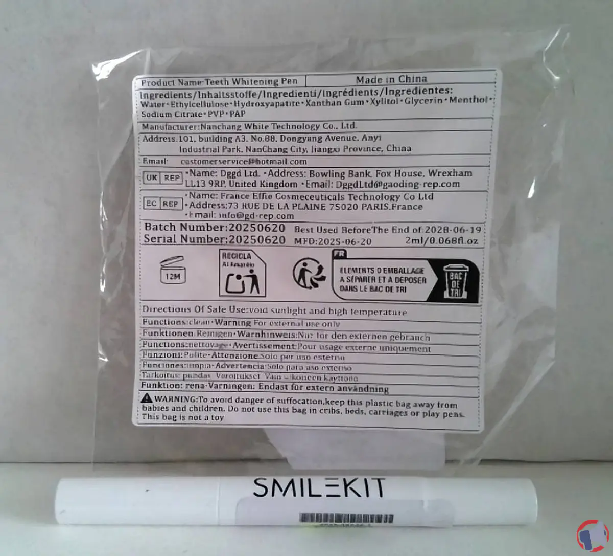Smilekit : stylo de blanchiment dentaire rappelé, ce qu’il faut savoir et quoi faire