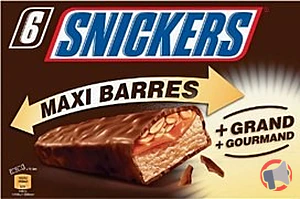 Rappel produit Glace Snickers Maxi Barres x6 - 435 ml Snickers