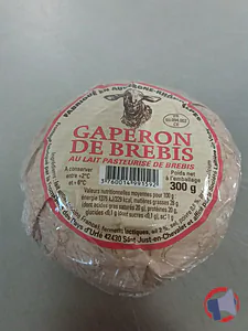 Rappel produit gaperon de brebis 300g au lait pasteurisé SOCIETE LAITIERE DE VICHY