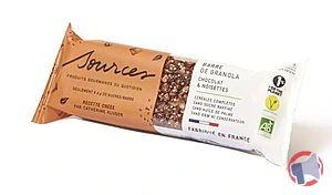 Rappel produit Barres individuelles Chocolat & Noisettes 40g SOURCES