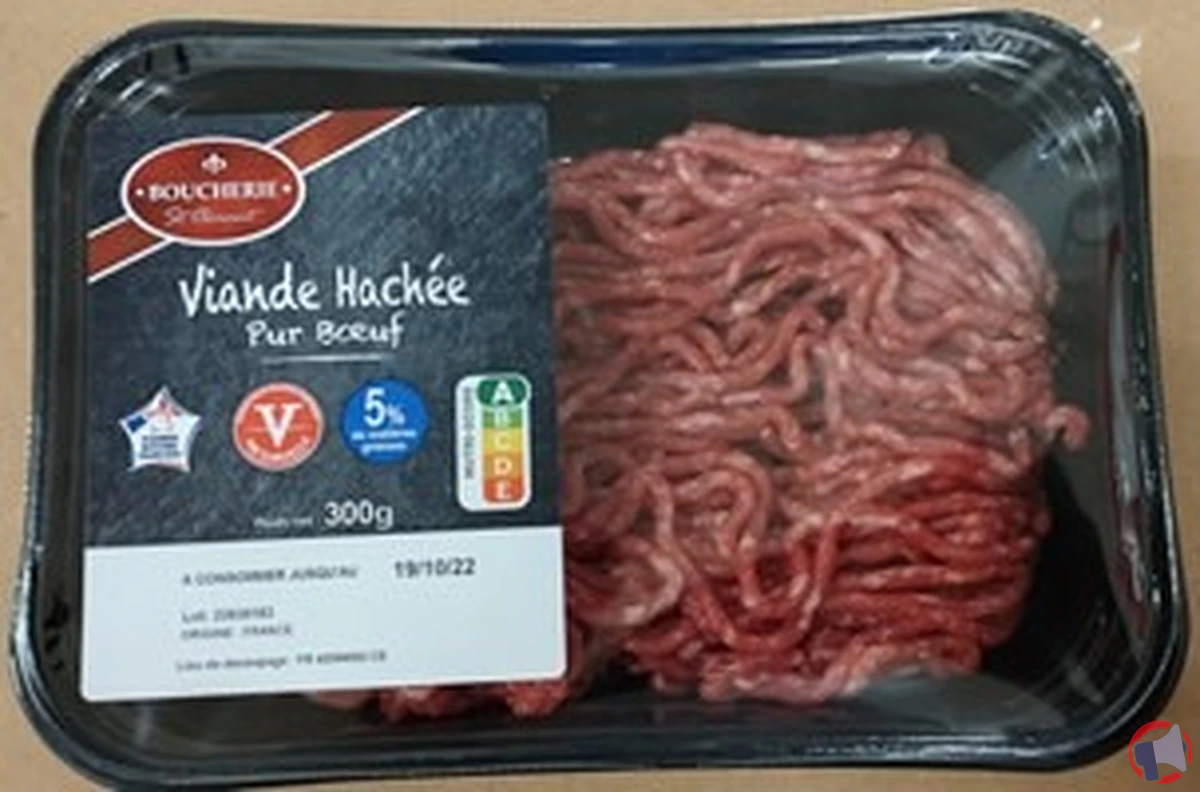 Rappel de produit : viande hachée pur bœuf 5% matière grasse - 300g de la marque ST CLEMENT LE BOUCHER